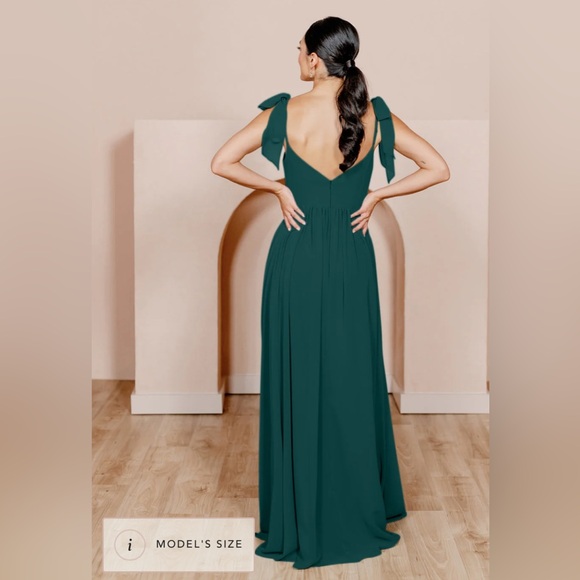 Revelry Classic Emerald 953 Serenity Chiffon Dress - Picture 2 of 6